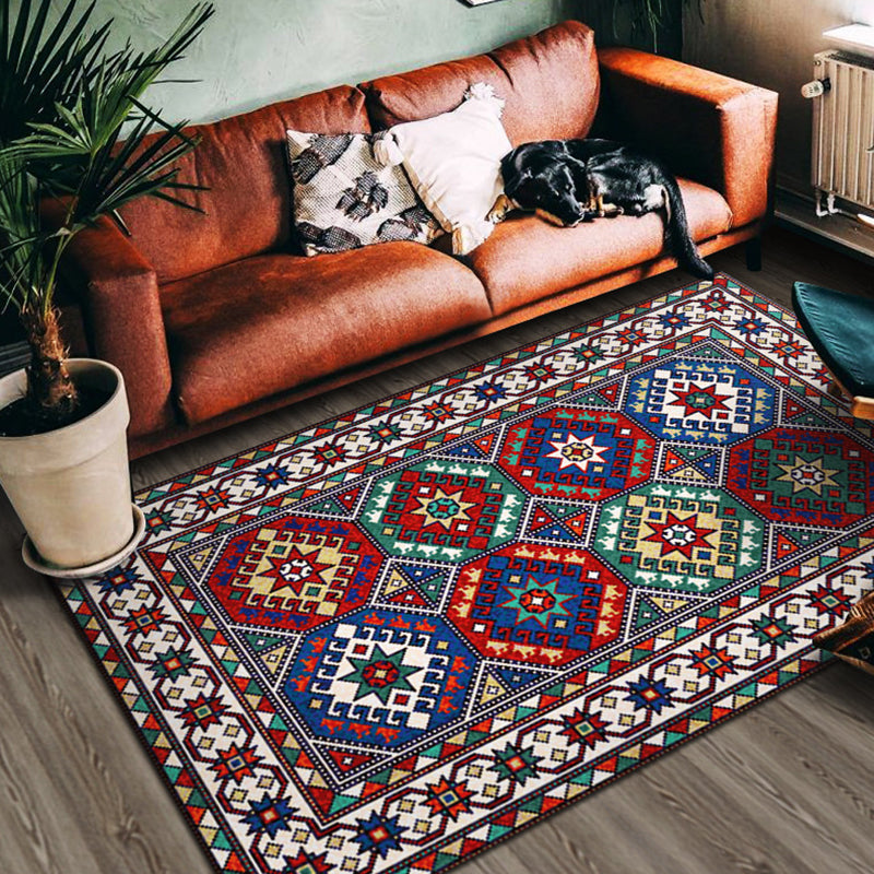 Individuality Moroccan Rug Colorful Victoria Pattern Carpet Non-Slip Backing Rug for Living Room
