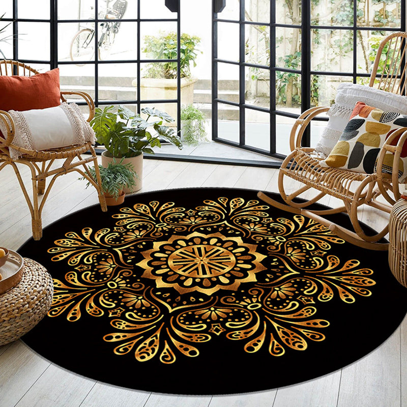 Luxurious Floral Printed Rug Eclectic Moroccan Indoor Carpet Anti-Slip Backing Rug for Home Decor