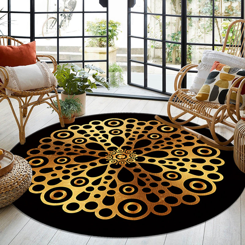 Luxurious Floral Printed Rug Eclectic Moroccan Indoor Carpet Anti-Slip Backing Rug for Home Decor