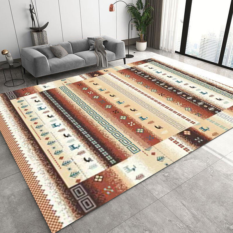 Multi-Color Bohemian Area Rug Tribal Classicism Rug Polypropylene Washable Carpet for Home Decor