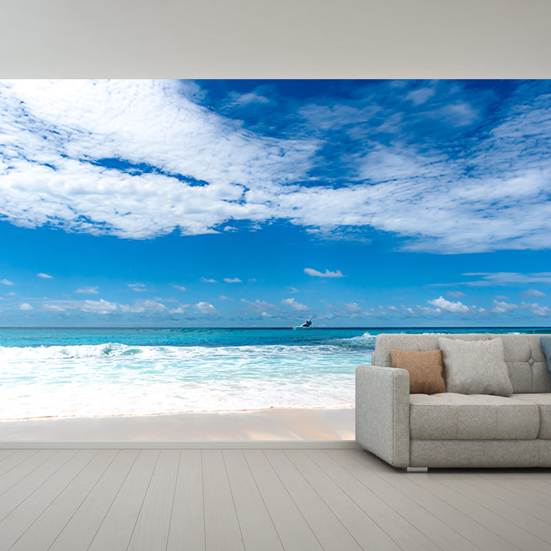 Sandy Beach Wall Mural Decal for Living Room Customized Wall Covering, Waterproof