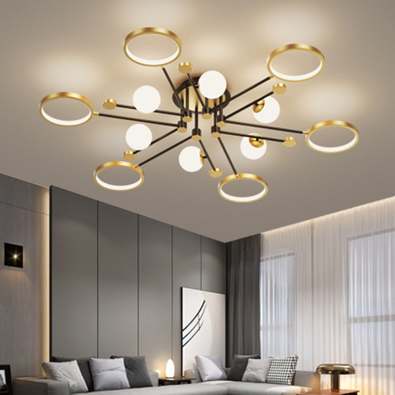 Metal Minimalism Flush Mount Lamp Sputnik Flush Ceiling Light for Living Room