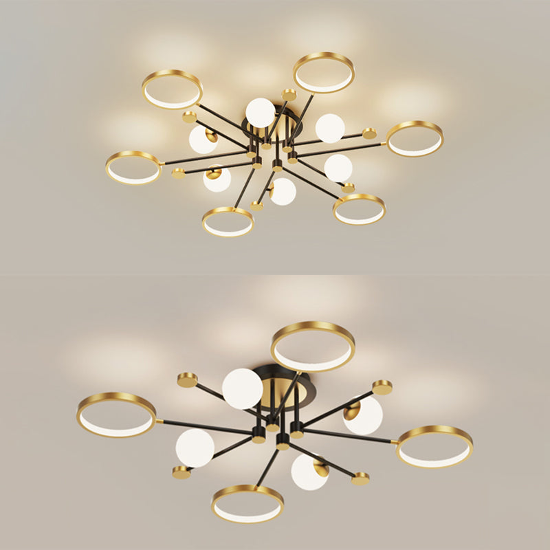 Metallminimalismus Flush Mount Lampe Sputnik Flush Deckenleuchte für Wohnzimmer