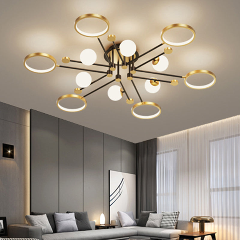 Metal Minimalism Flush Mount Lamp Sputnik Flush Ceiling Light for Living Room