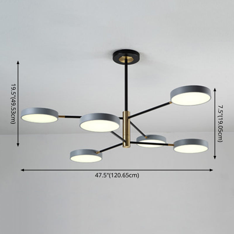 Two Layers Iron Chandelier Contemporary Style Pendant Light for Living Room Dinning Room