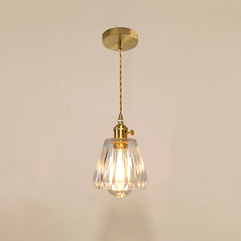 Glass Shaded Hanging Ceiling Light Minimalist Style Hanging Pendant Light in Gold