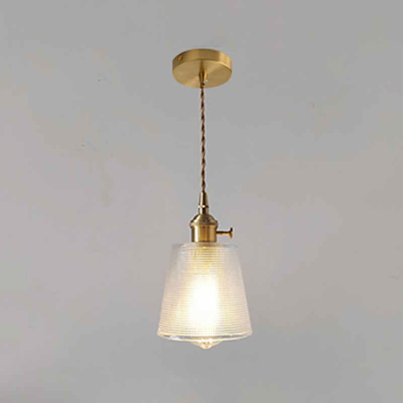 Glass Shaded Hanging Ceiling Light Minimalist Style Hanging Pendant Light in Gold