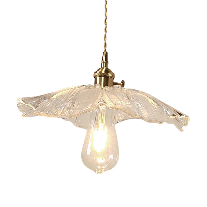 Glass Shaded Hanging Ceiling Light Minimalist Style Hanging Pendant Light in Gold