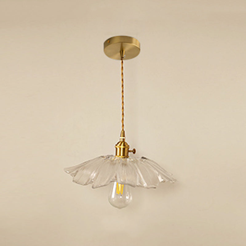 Glass Shaded Hanging Ceiling Light Minimalist Style Hanging Pendant Light in Gold