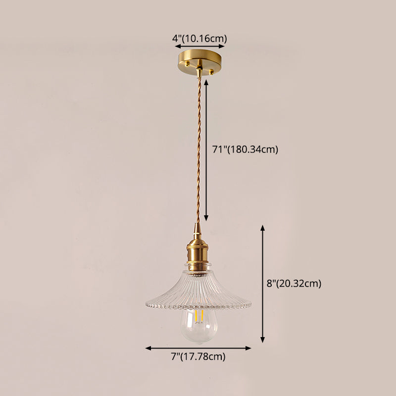 Glass Shaded Hanging Ceiling Light Minimalist Style Hanging Pendant Light in Gold