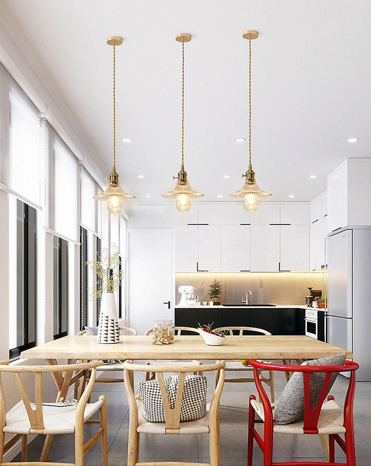 Glass Shaded Hanging Ceiling Light Minimalist Style Hanging Pendant Light in Gold