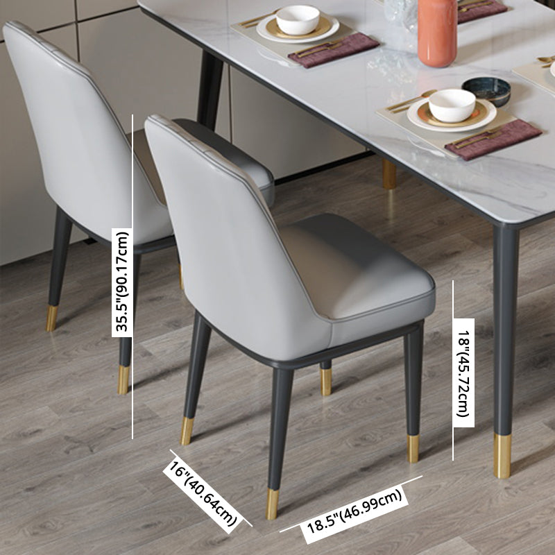 Minimalistische eettafel rechthoek formele dinette set met massieve houten basis