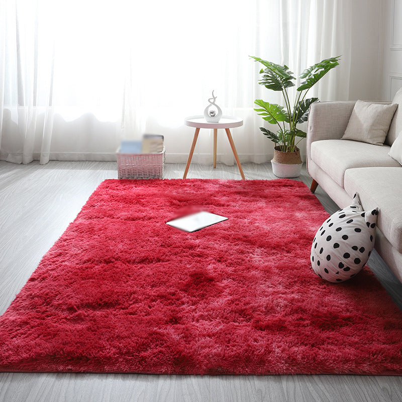 Minimalist Carpet Tie Dye Print Modern Polyester Carpet Non-Slip Backing Shag Rug for Living Room