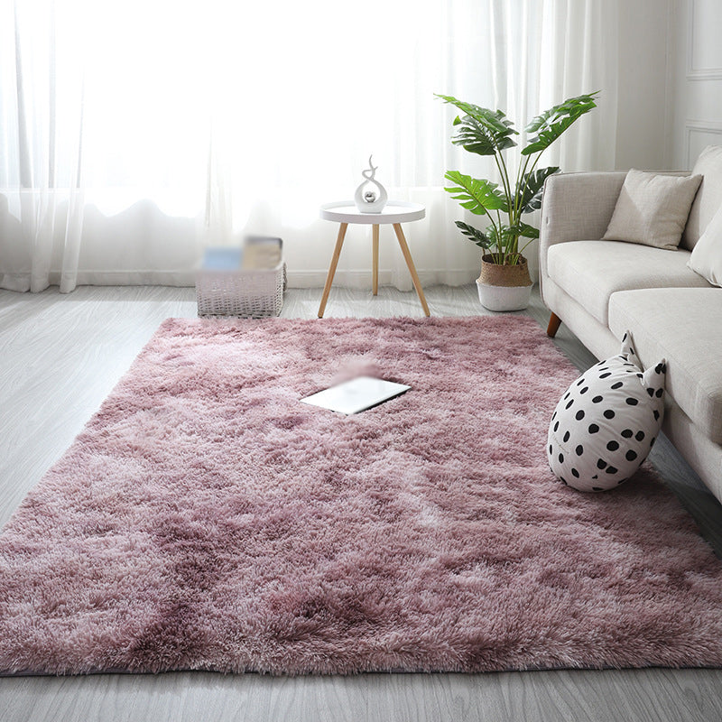 Minimalist Carpet Tie Dye Print Modern Polyester Carpet Non-Slip Backing Shag Rug for Living Room