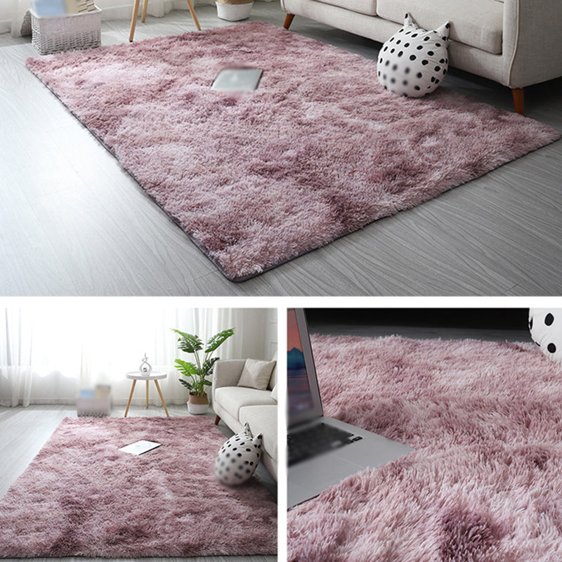 Minimalist Carpet Tie Dye Print Modern Polyester Carpet Non-Slip Backing Shag Rug for Living Room