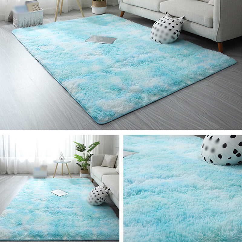 Minimalist Carpet Tie Dye Print Modern Polyester Carpet Non-Slip Backing Shag Rug for Living Room