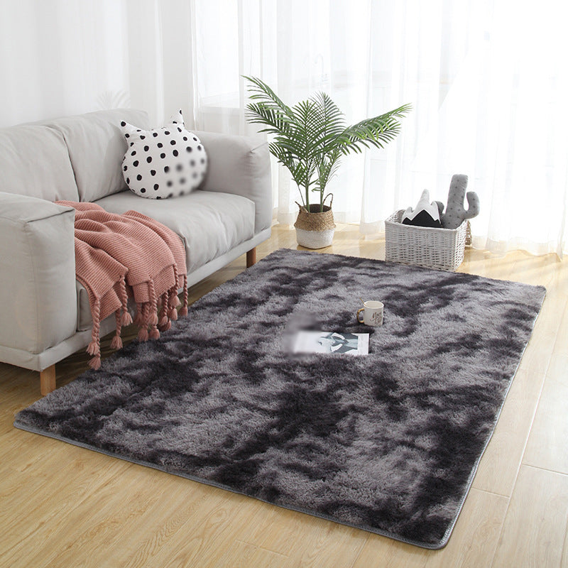 Creative Tie Dye Printed Rug Trendy Area Rug Polyester Non-Slip Backing Shag Carpet for Home Decor