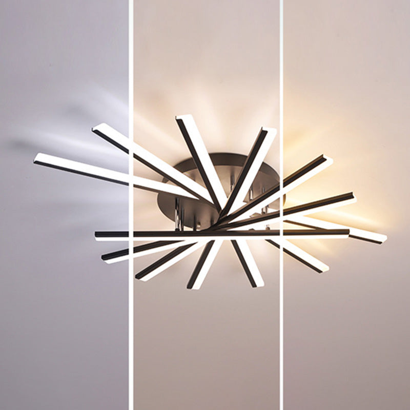 Nordic Modern Semi Flush Mount Ceiling Light Fixtures for Living Room Bedroom