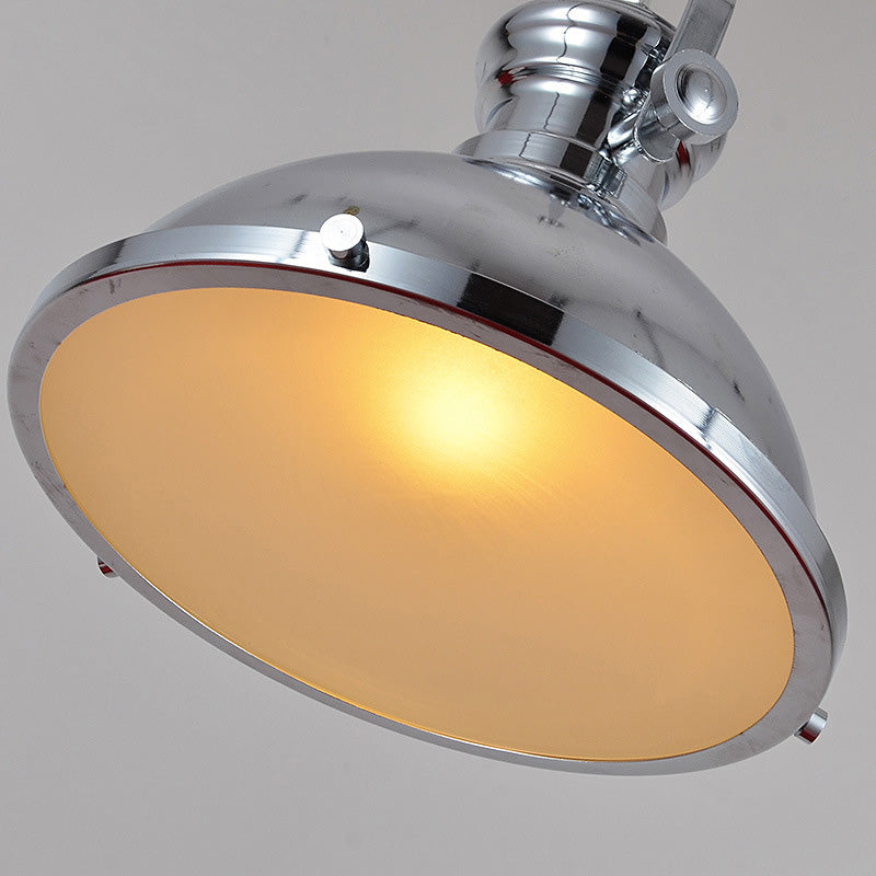 1 Light Dome Pendant Lighting Industrial Metallic Pendant Ceiling Lights for Restaurant