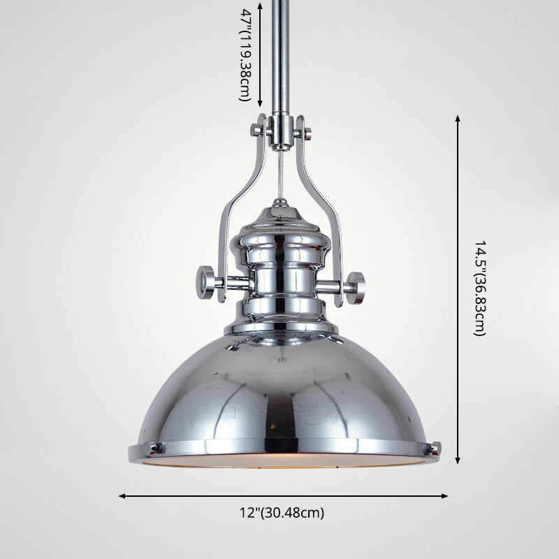 1 Light Dome Pendse Iluminación Industrial Metálico Cosicero Luces de techo para restaurante