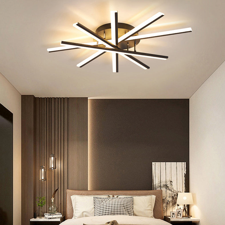 Nordic Modern Semi Flush Mount Ceiling Light Fixtures for Living Room Bedroom