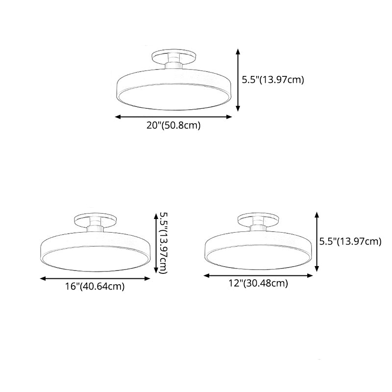 Moderne prägnante kreisförmige LED -Deckenleuchte schmiedeeiserne Makkaron -Halbflush -Halterung mit Acrylschatten