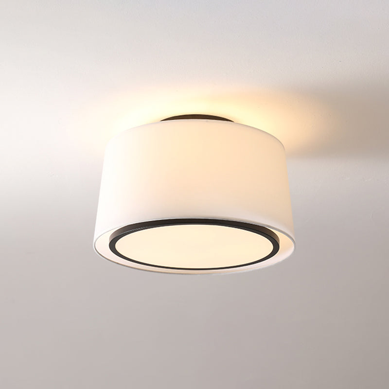 Minimalism Fabric Flush Mount 1-Light Ceiling Mounted Light for Bedroom