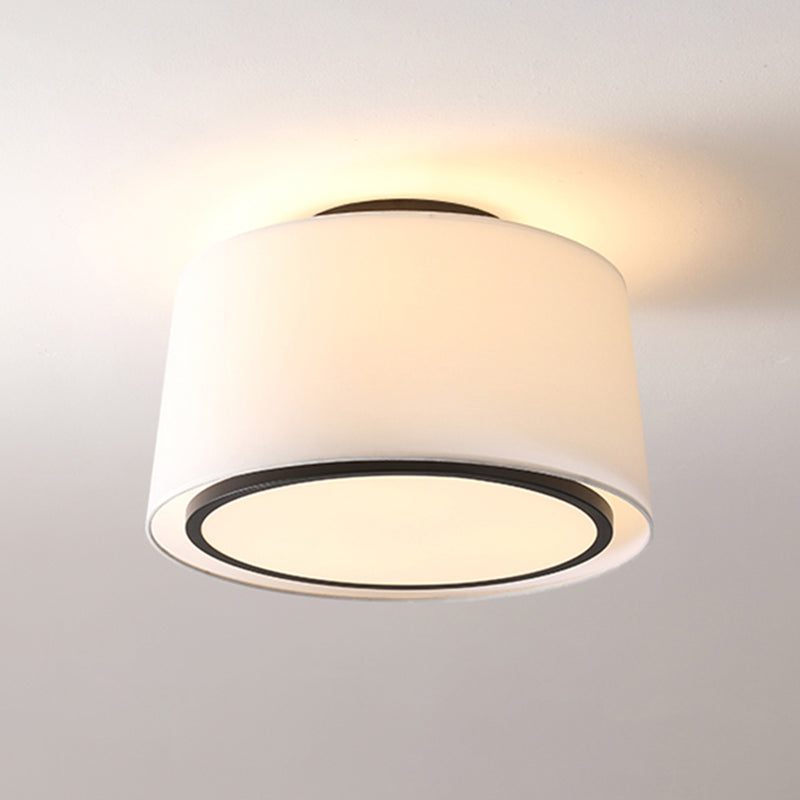 Minimalism Fabric Flush Mount 1-Light Ceiling Mounted Light for Bedroom