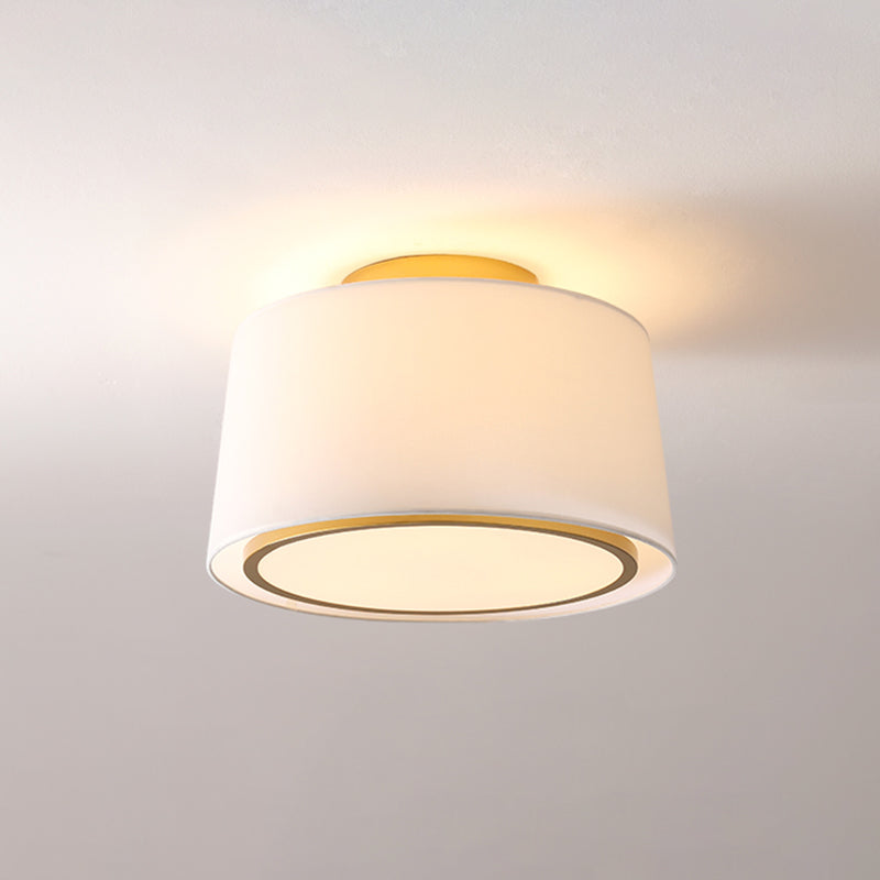 Minimalism Fabric Flush Mount 1-Light Ceiling Mounted Light for Bedroom