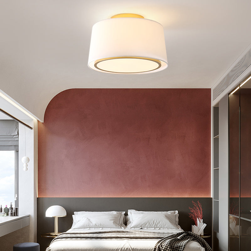 Minimalismus Stoff Flush Mount 1-Licht Deckenleuchte für Schlafzimmer