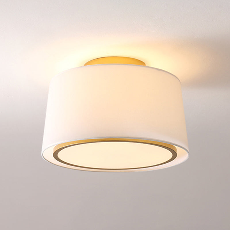 Minimalism Fabric Flush Mount 1-Light Ceiling Mounted Light for Bedroom