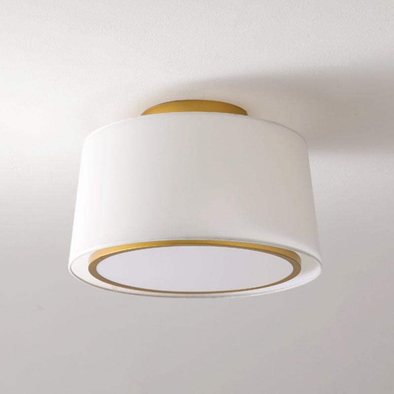 Minimalism Fabric Flush Mount 1-Light Ceiling Mounted Light for Bedroom