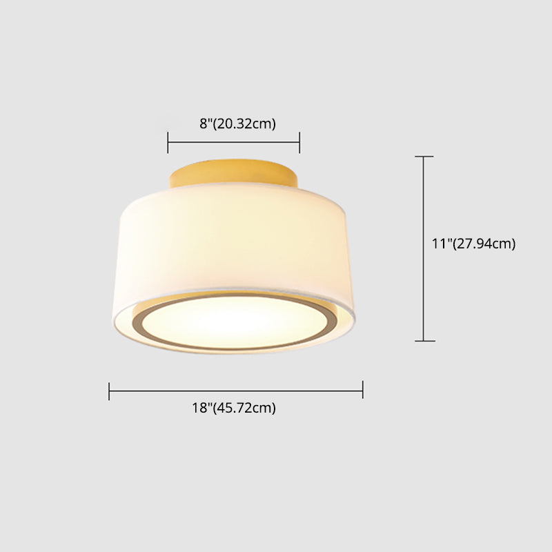 Minimalism Fabric Flush Mount 1-Light Ceiling Mounted Light for Bedroom