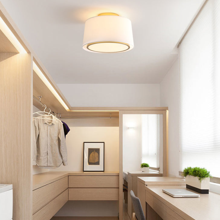 Minimalisme stof spoeling montage 1-licht plafond gemonteerd licht voor slaapkamer