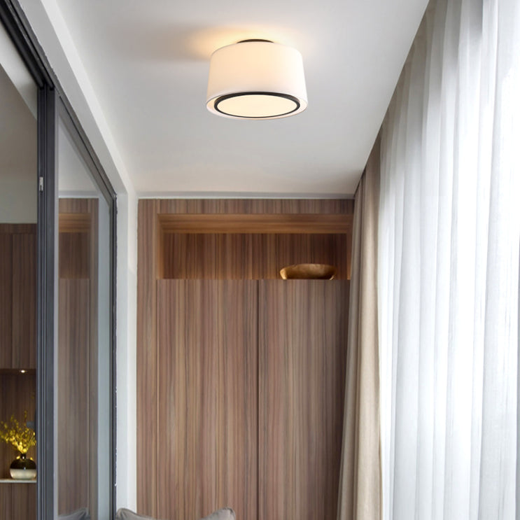 Minimalism Fabric Flush Mount 1-Light Ceiling Mounted Light for Bedroom