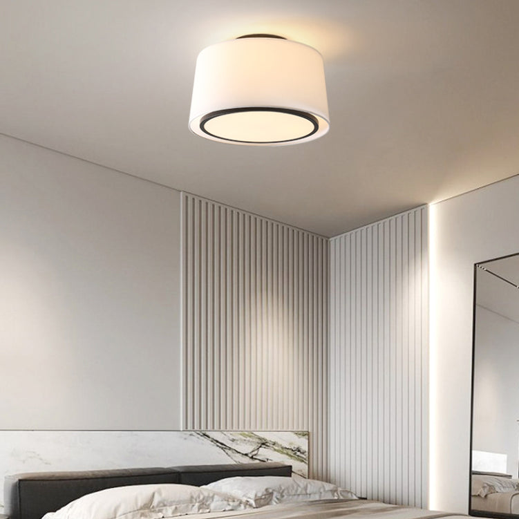 Minimalism Fabric Flush Mount 1-Light Ceiling Mounted Light for Bedroom