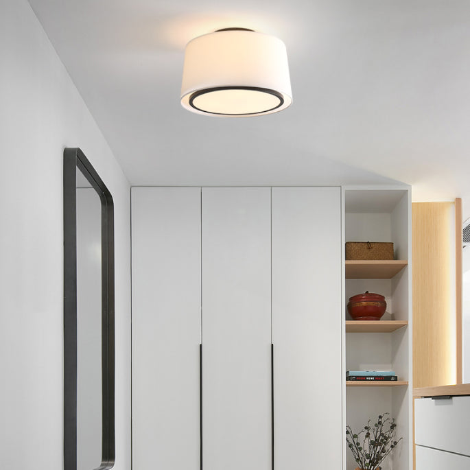 Minimalismus Stoff Flush Mount 1-Licht Deckenleuchte für Schlafzimmer