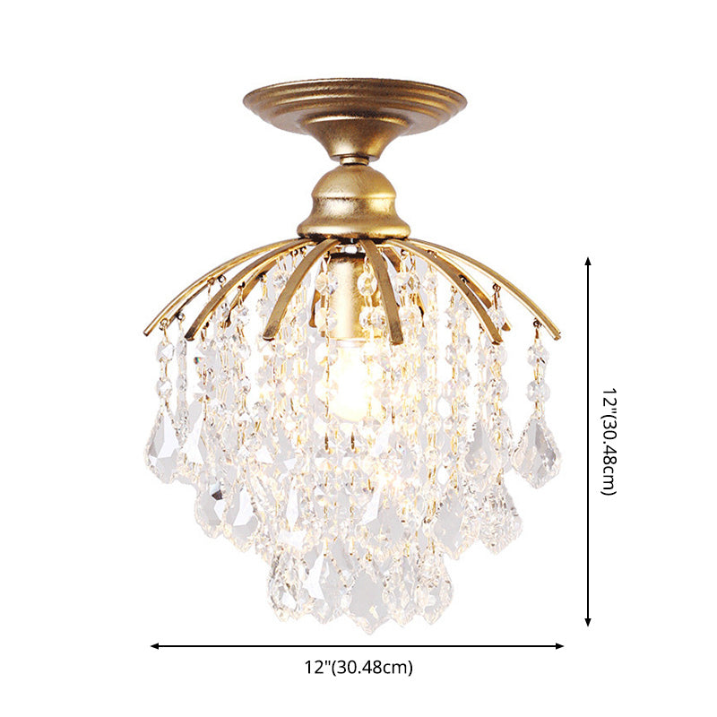 Beaded Semi Flush Mount Light Fixture Crystal Modern Flush Mount Ceiling Light Fixtures for Bedroom