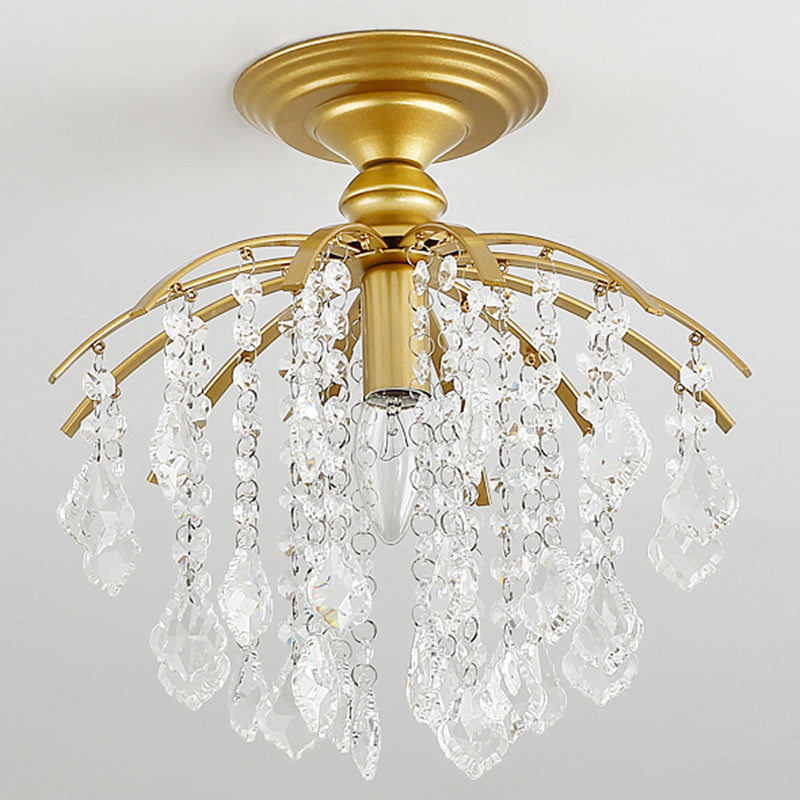 Beaded Semi Flush Mount Light Fixture Crystal Modern Flush Mount Ceiling Light Fixtures for Bedroom