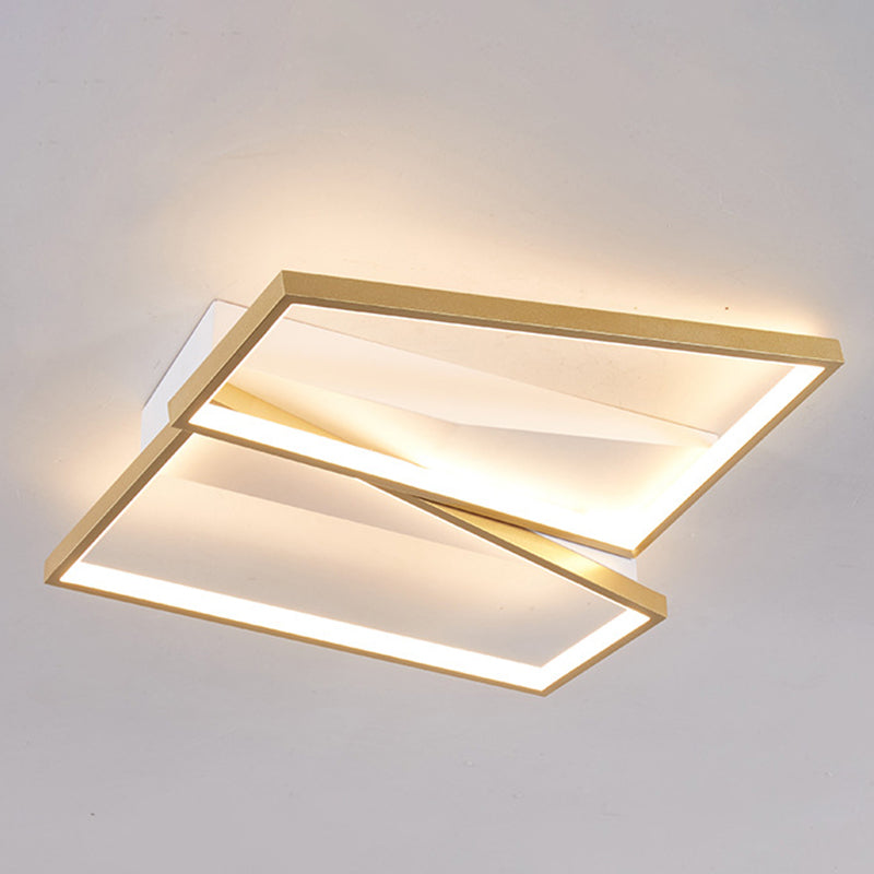 Contemporary Rectangular Semi Flush Mount Lighting for Living Room Bedroom