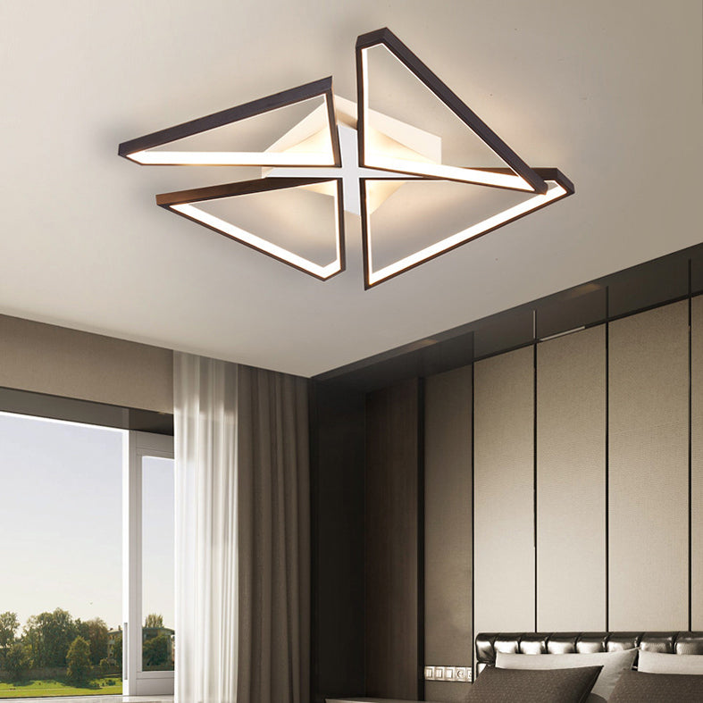 Contemporary Rectangular Semi Flush Mount Lighting for Living Room Bedroom