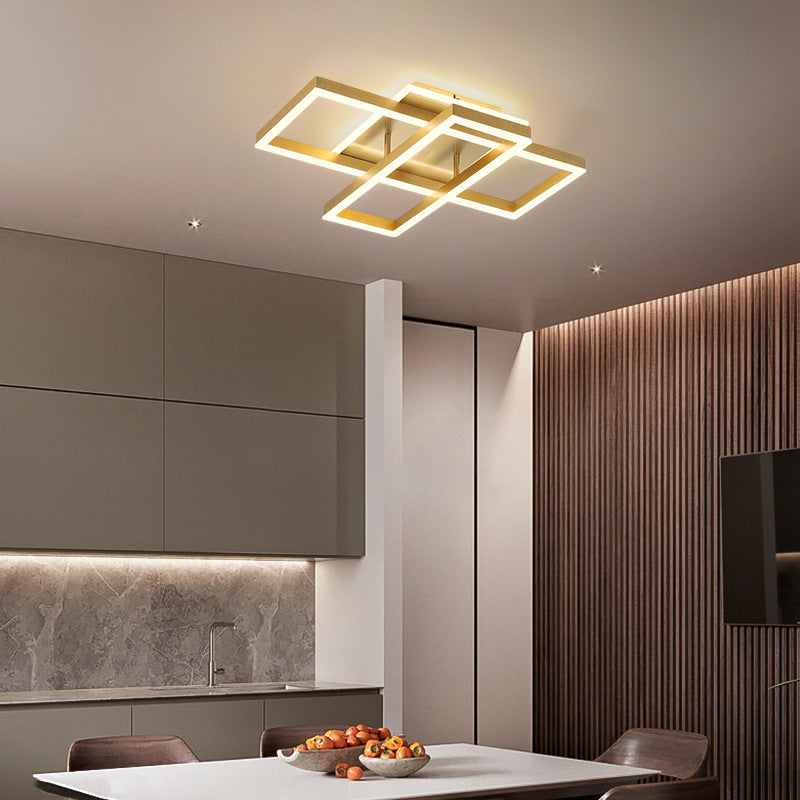 Modern Multi-Rectangle Flush Mount Ceiling Light Fixtures for Living Room