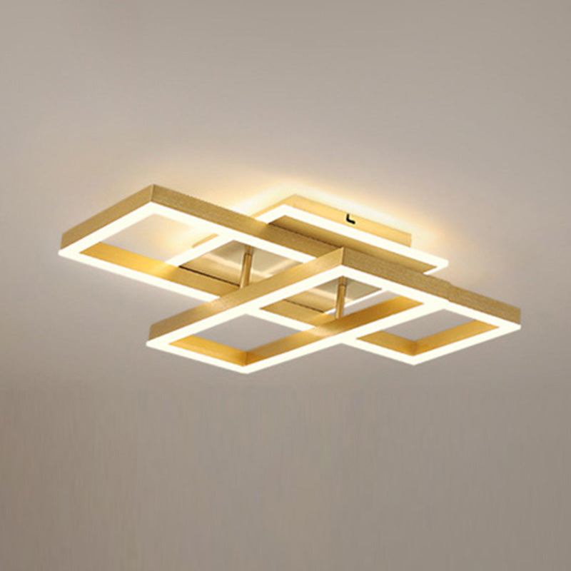 Luminaires modernes multi-rectangles à plafonnage à monture à chasse d'eau pour le salon