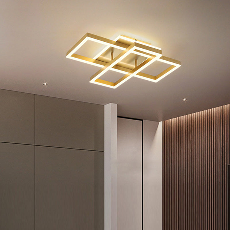 Modern Multi-Rectangle Flush Mount Ceiling Light Fixtures for Living Room