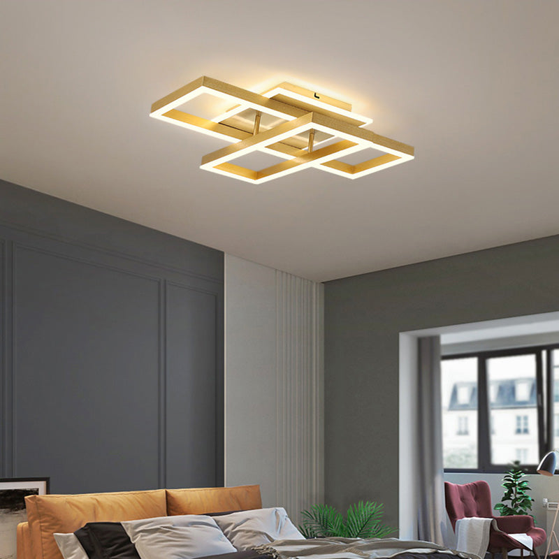 Modern Multi-Rectangle Flush Mount Ceiling Light Fixtures for Living Room