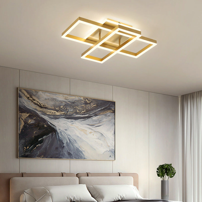 Modern Multi-Rectangle Flush Mount Ceiling Light Fixtures for Living Room