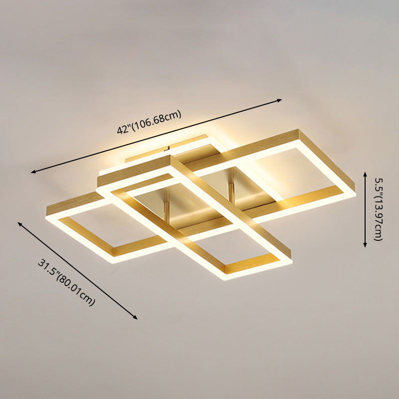 Luminaires modernes multi-rectangles à plafonnage à monture à chasse d'eau pour le salon