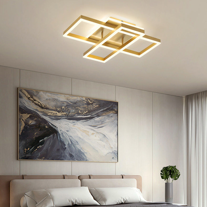 Modern Multi-Rectangle Flush Mount Ceiling Light Fixtures for Living Room