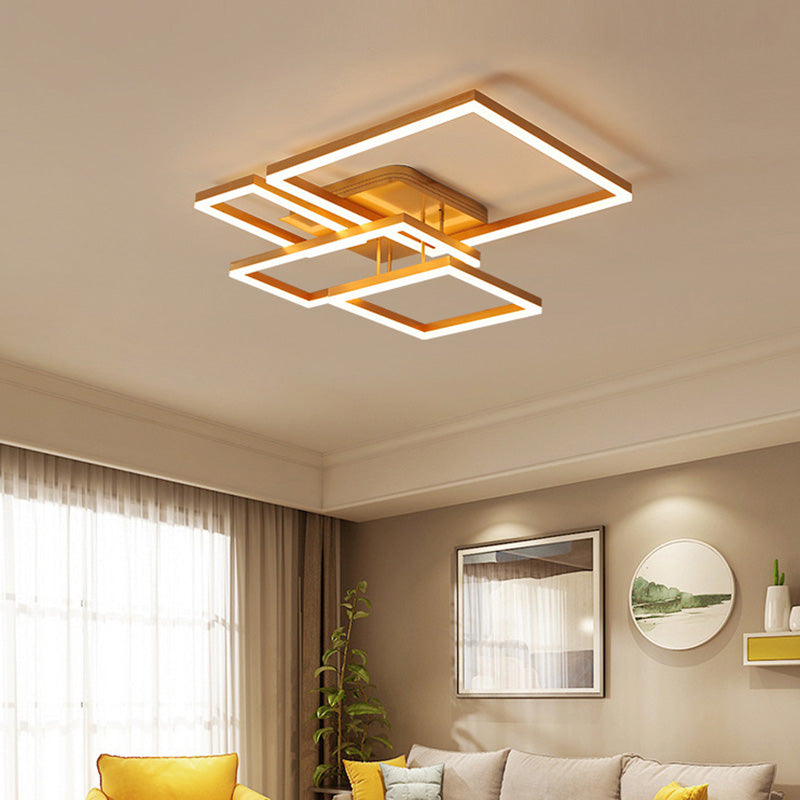 Creative Rectangular Flush Mount Ceiling Light Fixture for Living Room