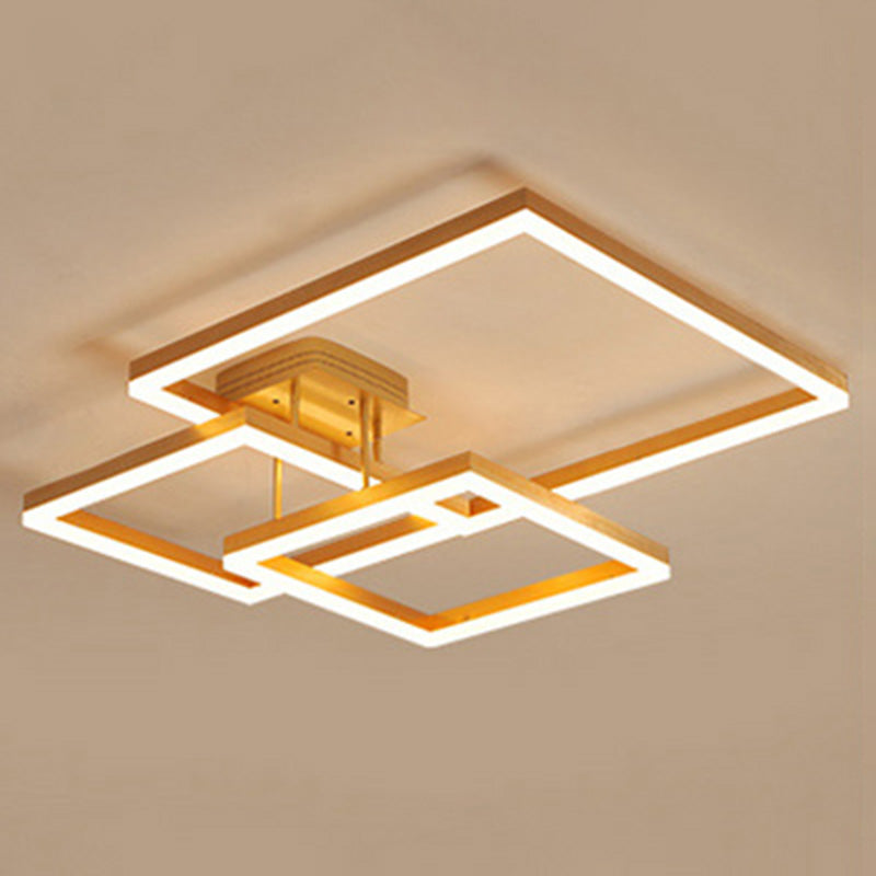 Creative Rectangular Flush Mount Ceiling Light Fixture for Living Room